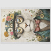 Whimsical Floral Boho Steampunk Lion M1 Decoupage Tissuepapier (Voorkant)