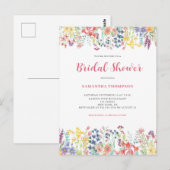Whimsical Floral Bridal Shower Invitation Briefkaart (Voorkant / Achterkant)