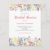 Whimsical Floral Bridal Shower Invitation Briefkaart (Voorkant)