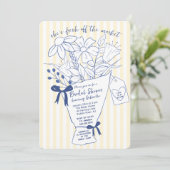 Whimsical Floral Bridal Shower Invitation Kaart (Staand voorkant)