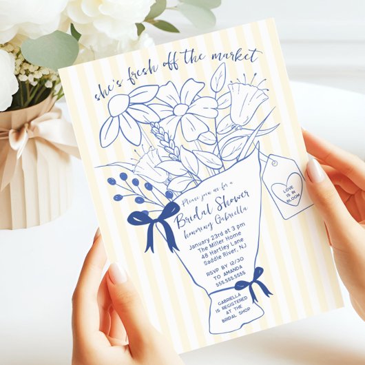 Whimsical Floral Bridal Shower Invitation Kaart