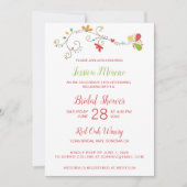 Whimsical Floral Bridal Shower Invitation Kaart (Voorkant)