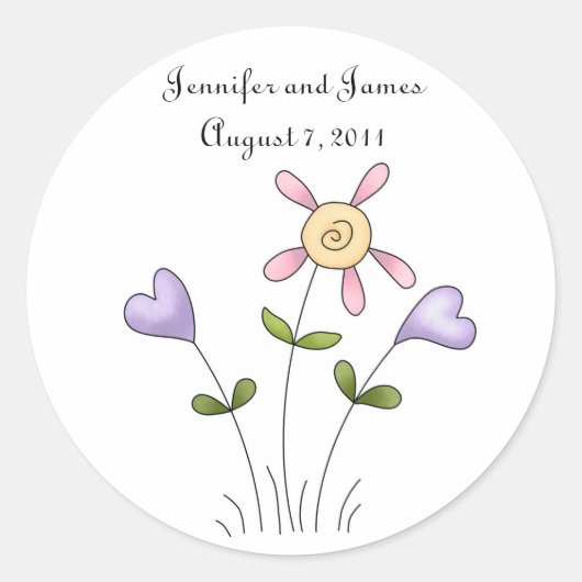 Whimsical Floral bruiloft Sticker (Voorkant)