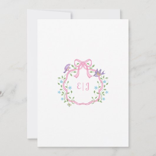 Whimsical Floral bruiloft uitnodiging (Achterkant)