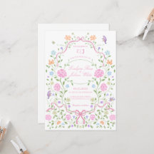 Whimsical Floral bruiloft uitnodiging
