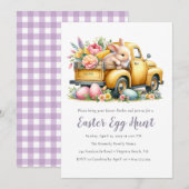 Whimsical Floral Bunny Easter Egg Hunt uitnodiging (Voorkant / Achterkant)