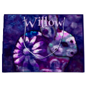 Whimsical Floral Bunny Konijn gepersonaliseerd Groot Cadeauzakje (Voorkant)