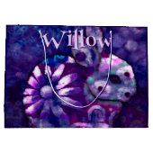 Whimsical Floral Bunny Konijn gepersonaliseerd Groot Cadeauzakje (Achterkant)