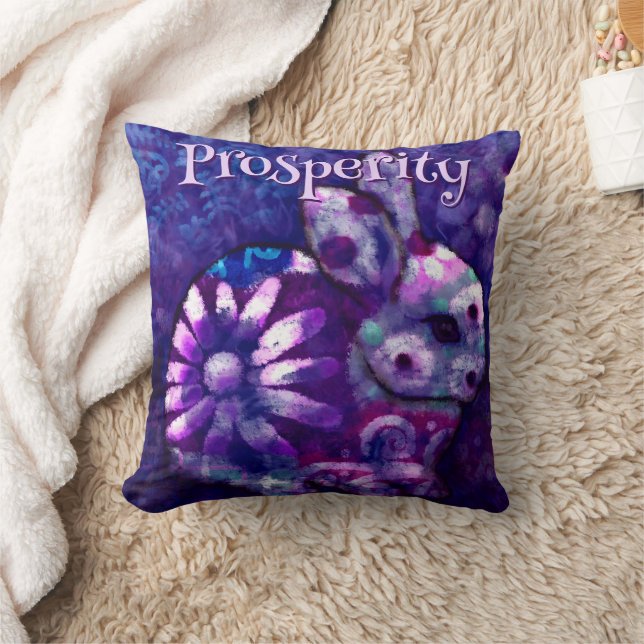 Whimsical Floral Bunny Konijn gepersonaliseerd Kussen (Deken)