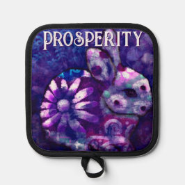 Whimsical Floral Bunny Konijn gepersonaliseerd Pannenlap