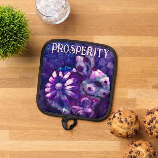 Whimsical Floral Bunny Konijn gepersonaliseerd Pannenlap (Top down)