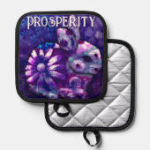 Whimsical Floral Bunny Konijn gepersonaliseerd Pannenlap (Voorkant / Achterkant)