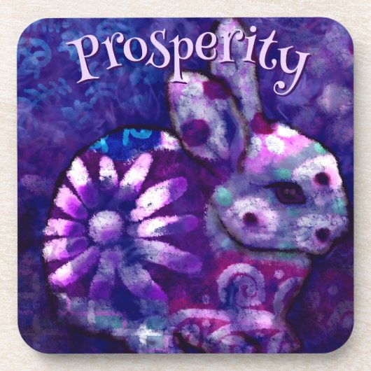 Whimsical Floral Bunny Rabbit Personalized Bier Onderzetter (Voorkant)