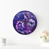 Whimsical Floral Bunny Rabbit Personalized Grote Klok (Huis)