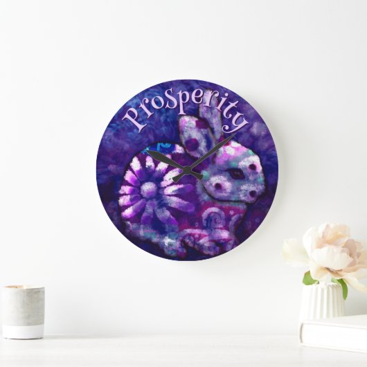 Whimsical Floral Bunny Rabbit Personalized Grote Klok (Huis)