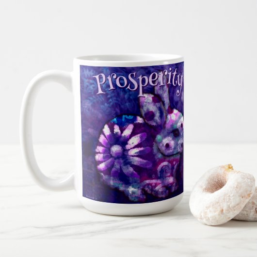 Whimsical Floral Bunny Rabbit Personalized Koffiemok (Met donut)