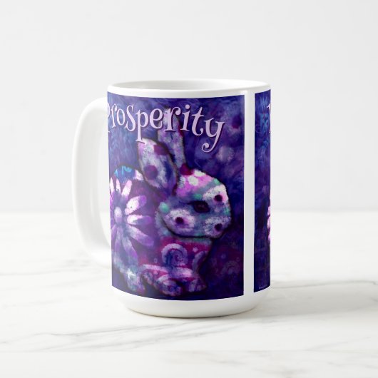 Whimsical Floral Bunny Rabbit Personalized Koffiemok (Voorkant links)