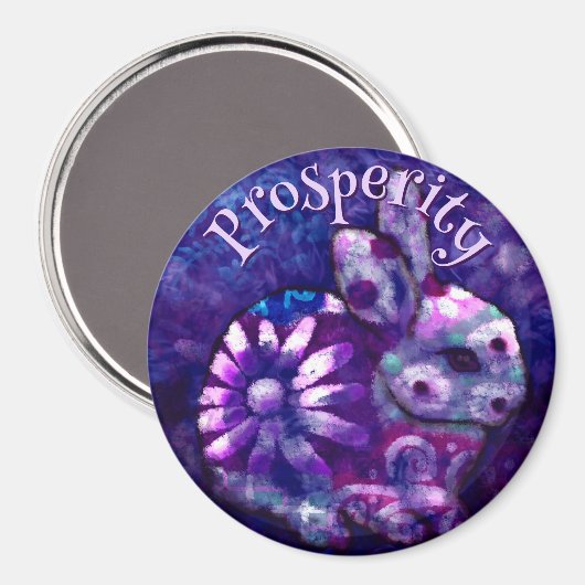 Whimsical Floral Bunny Rabbit Personalized Magneet (Voorkant / Achterkant)