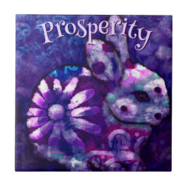 Whimsical Floral Bunny Rabbit Personalized Tegeltje