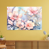 Whimsical Floral Butterfly Art Elegance Canvas Afdruk (Insitu (Woonkamer))