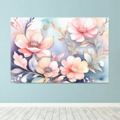 Whimsical Floral Butterfly Art Elegance Canvas Afdruk (Insitu (Houten vloer))