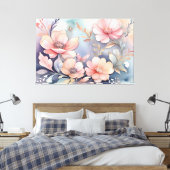 Whimsical Floral Butterfly Art Elegance Canvas Afdruk (Insitu (Slaapkamer))