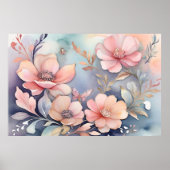 Whimsical Floral Butterfly Art Elegance Poster (Voorkant)