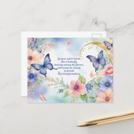 Whimsical Floral Butterfly Art Tijdloze schoonheid Briefkaart