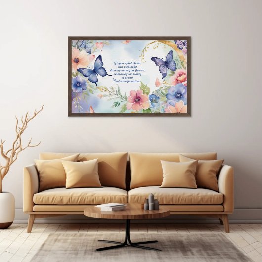 Whimsical Floral Butterfly Art Tijdloze schoonheid Poster