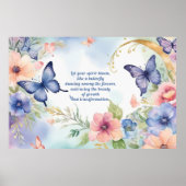 Whimsical Floral Butterfly Art Tijdloze schoonheid Poster (Voorkant)