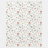 Whimsical Floral Butterfly Soft Waterverf Garden Fleece Deken (Voorkant)