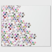 Whimsical Floral Chevron Scalloped Pattern Cadeaupapier (Vlak)