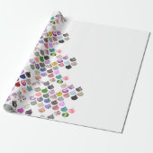 Whimsical Floral Chevron Scalloped Pattern Cadeaupapier (Uitgerold)