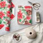 Whimsical Floral Christmas Beren Cadeaupapier<br><div class="desc">Whimsical Floral Christmas Beren Gift Wrapping Paper voor al uw kerstcadeaus en projecten. Bedankt voor het shoppen in mijn winkel! Al mijn liefde,  vloeiend,  digitaal,  gestippelde & grafische kunst</div>