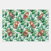 Whimsical Floral Christmas Beren Wrapping Paper (Voorkant 2)