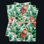 Whimsical Floral Christmas Beren Wrapping Paper<br><div class="desc">Whimsical Floral Christmas Beren Wrapping Paper Sheets Bedankt voor het bezoeken en winkelen in mijn winkel. Prettige feestdagen Al mijn liefde &</div>