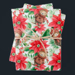 Whimsical Floral Christmas Beren Wrapping Paper<br><div class="desc">Whimsical Floral Christmas Beren Wrapping Paper Sheets Bedankt voor het bezoeken en winkelen in mijn winkel. Prettige feestdagen Al mijn liefde &</div>