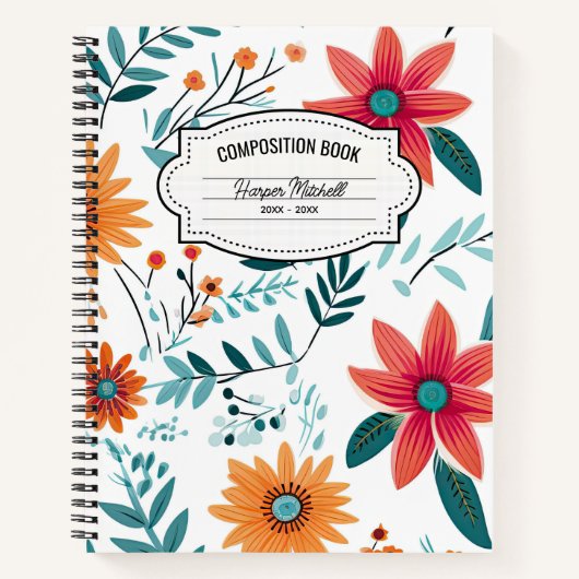 Whimsical Floral Composition Notitieboek (Voorkant)