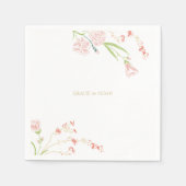Whimsical Floral Coral Pink & Cream Floral Servet (Voorkant)