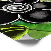 Whimsical Floral Cow Pink Teal Black Personalized Poster (Hoek)