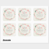 Whimsical Floral Dank u gunsten Vierkante Sticker (Vel)