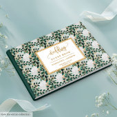 Whimsical Floral Deep Green en Gold gastenboek