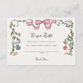 Whimsical Floral Diaper Raffle Invite Insert Informatiekaartje (Voorkant)