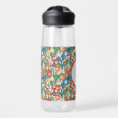 Whimsical Floral Doodle Pattern Monogrammed Waterfles (Voorkant)