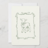 Whimsical Floral Doodle Sage Green Baby Shower Kaart (Achterkant)