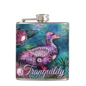 Whimsical Floral Duck Purple Teal Personalized Heupfles (Voorkant)