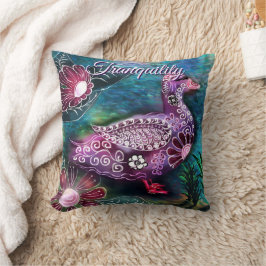 Whimsical Floral Duck Purple Teal Personalized Kussen