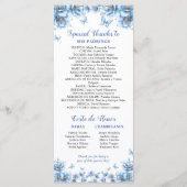 Whimsical Floral Dusty Blue Tiara Quinceañera Programmakaart (Achterkant)