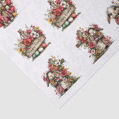 Whimsical Floral Easter for Shells  Decoupage Tissuepapier (Detail)