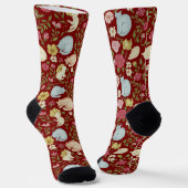Whimsical Floral en Sleepy Cat Pattern Sokken (Gebogen)